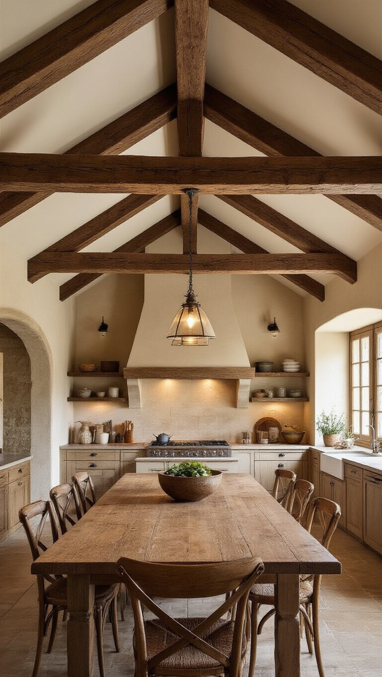 11. Create Warmth with Exposed Wooden Beams