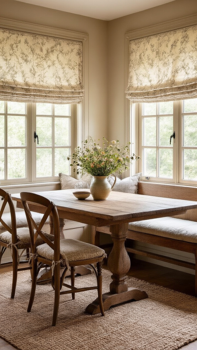 15. Add an Inviting French Farmhouse Dining Nook