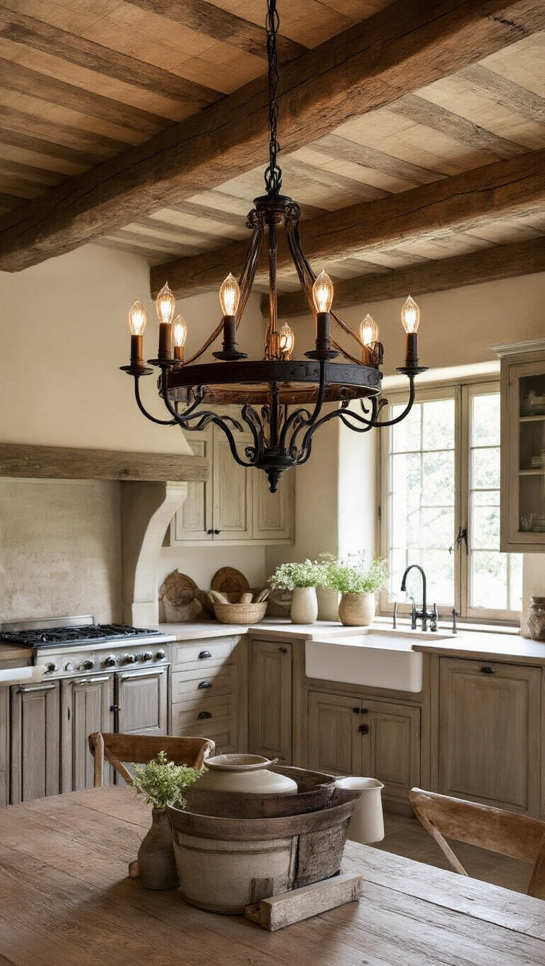 8. Illuminate with Rustic Chandeliers