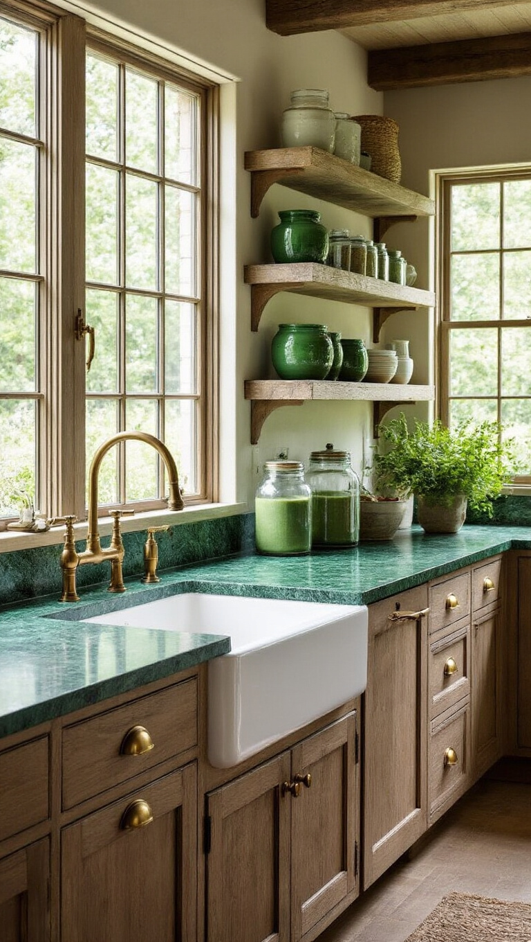 8. Elevating with Green Countertops