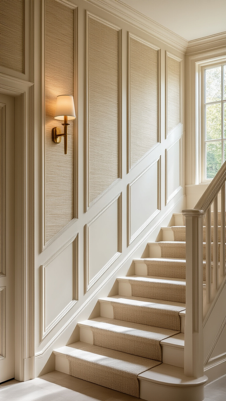 12. Textured Grasscloth-Backed Panelling