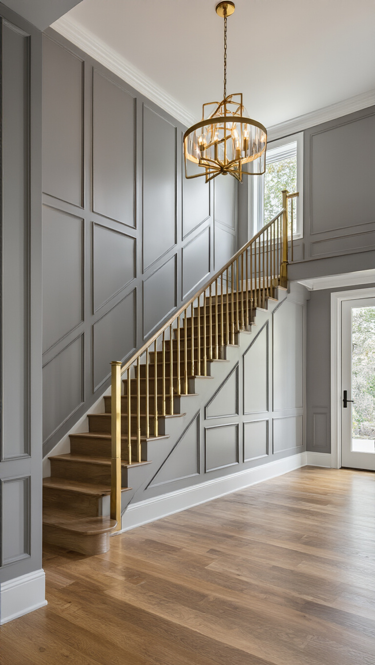 14. Mixed-Material Metallic Accent Panelling