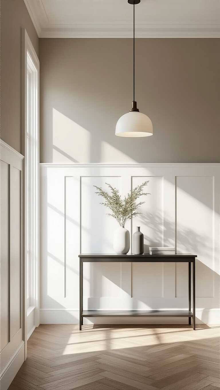 2. Modern Shaker-Style Half-Height Panelling