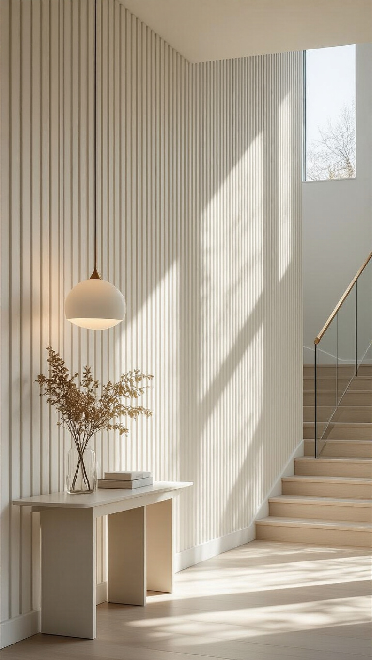 4. Contemporary Vertical Groove Hallway Panelling