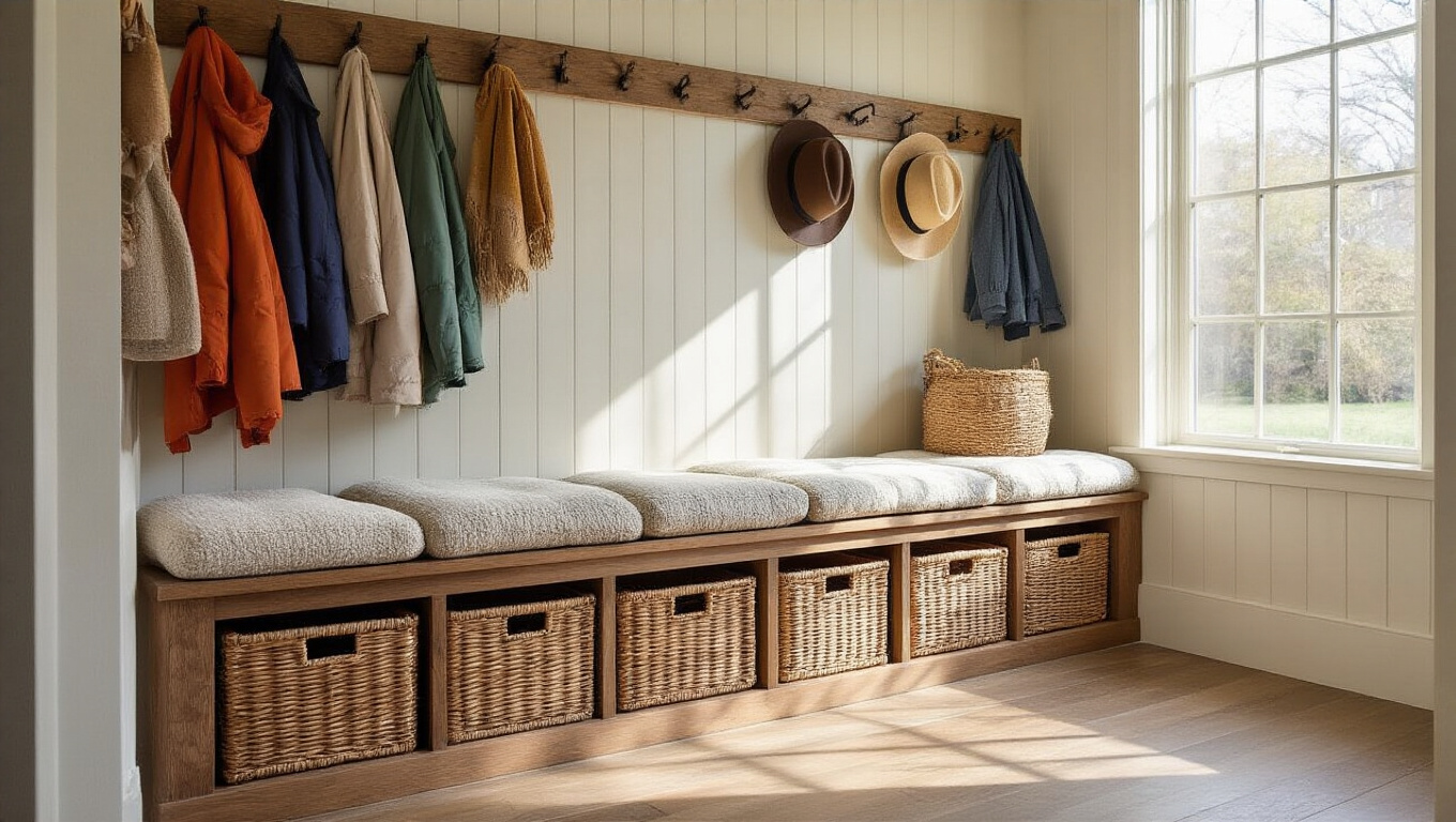 hallway_storage_ideas_with_custom_mudroom_bench_and_baskets_featured