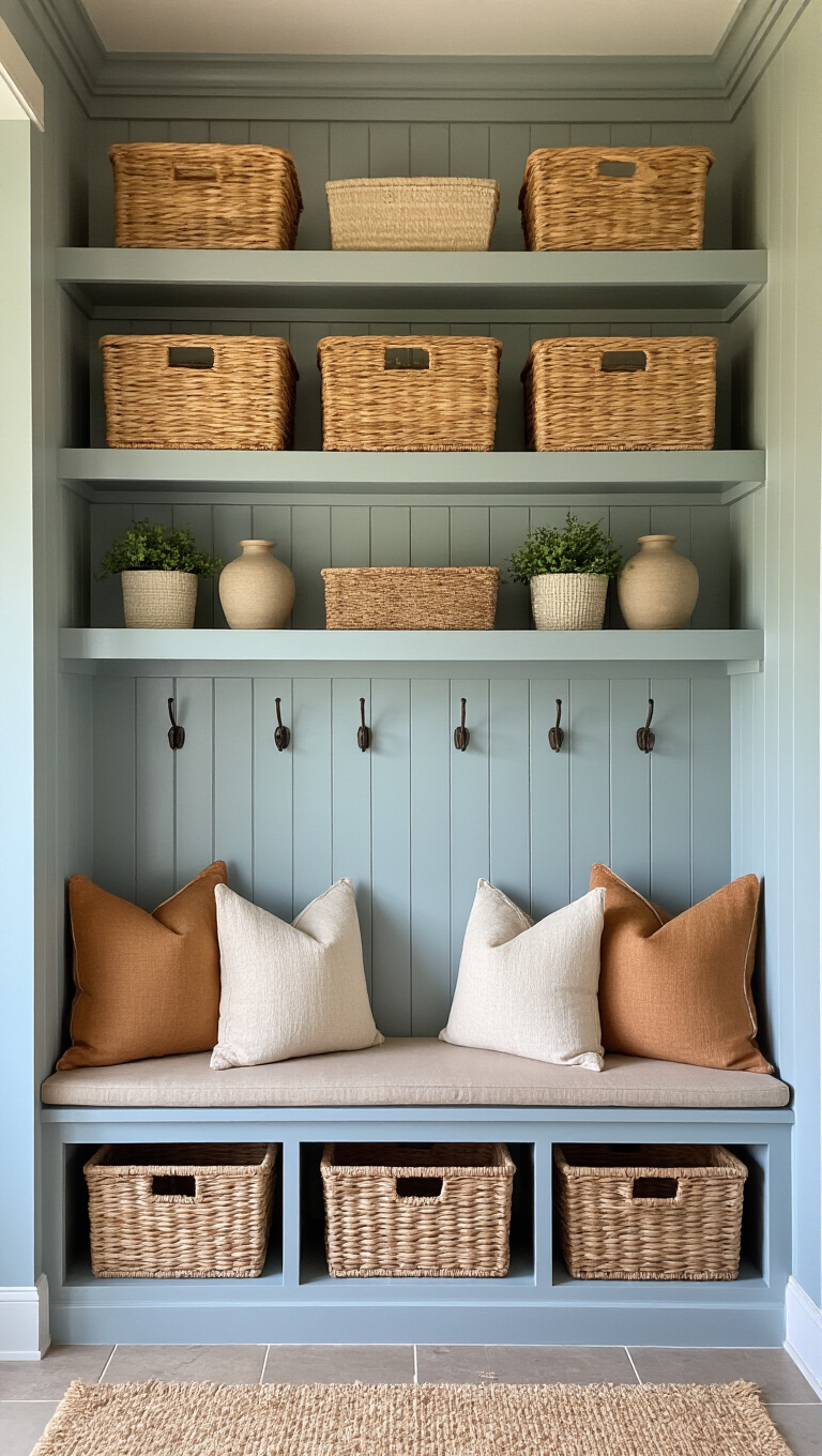 13. Utilize Vertical Space with Tiered Shelving