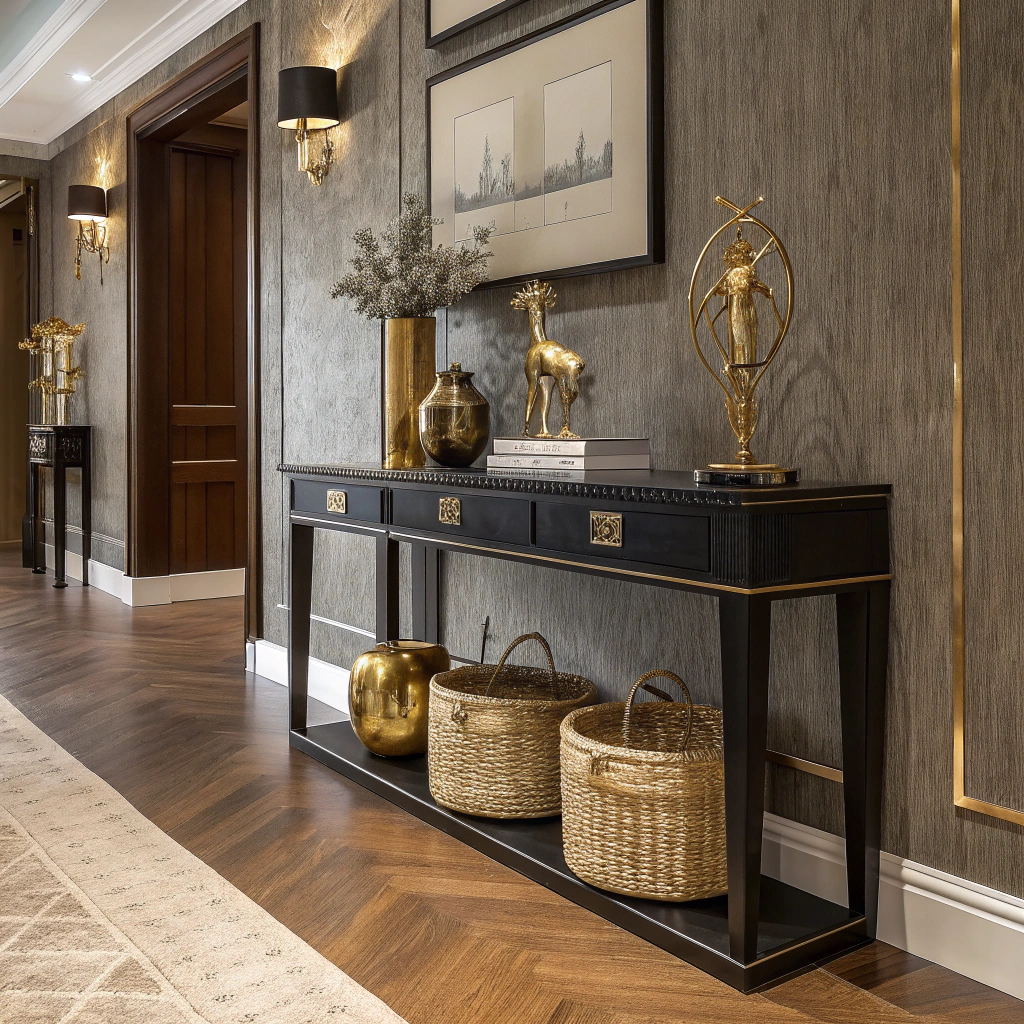 3. Dramatic Flair with Black and Gold Accents