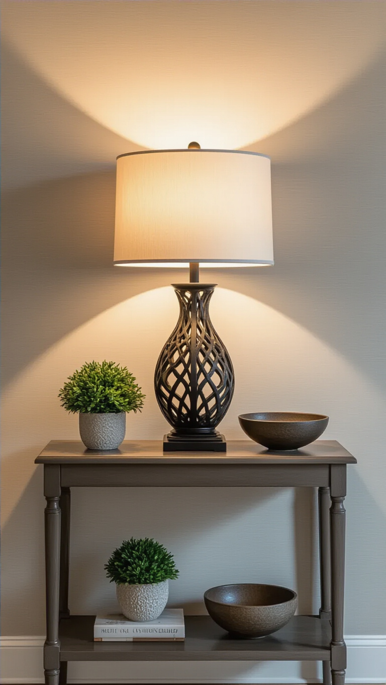 1. Welcoming Warmth with a Stylish Lamp