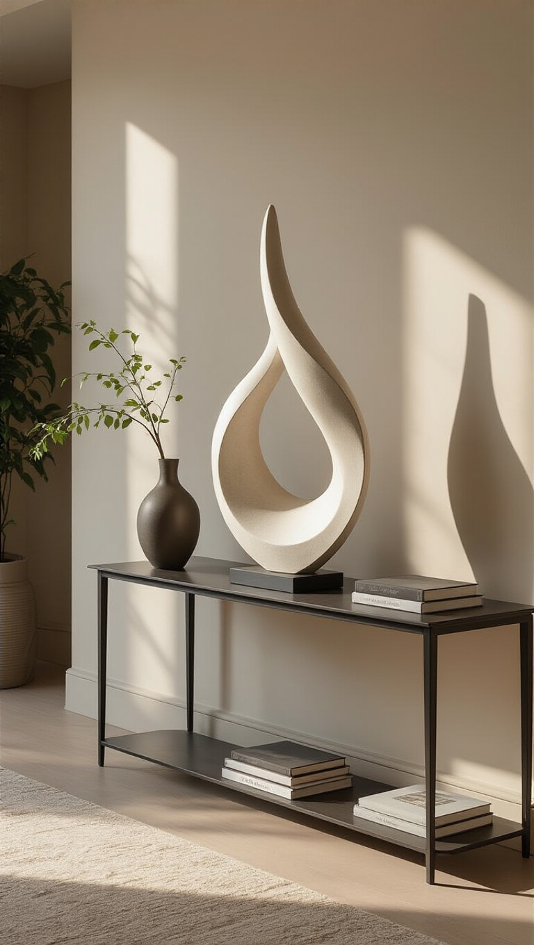 11. Artistic Accents with Sculptural Elements