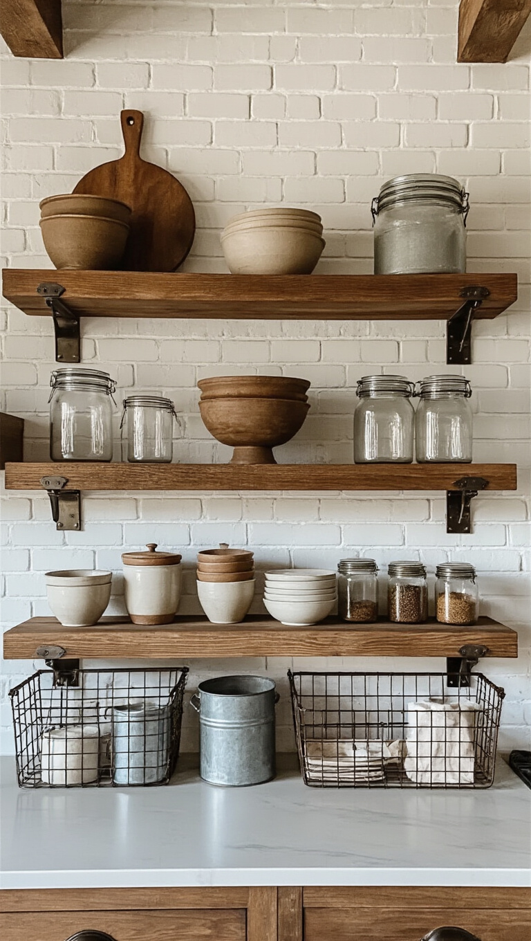 1. Embrace Open Shelving with Industrial Touches