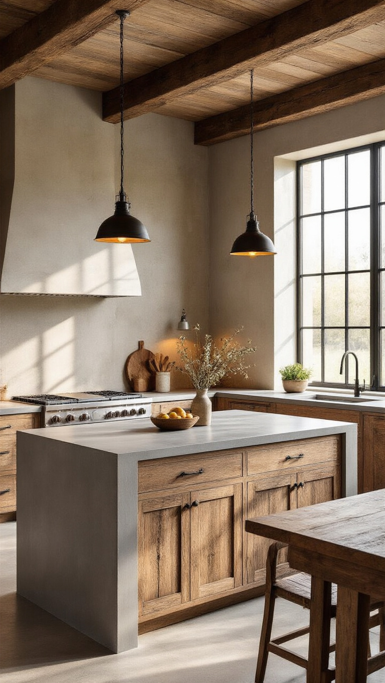 3. Seamlessly Blend Wood and Concrete Elements