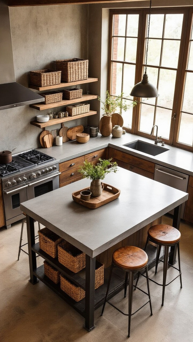 6. Incorporate an Industrial-Style Kitchen Island