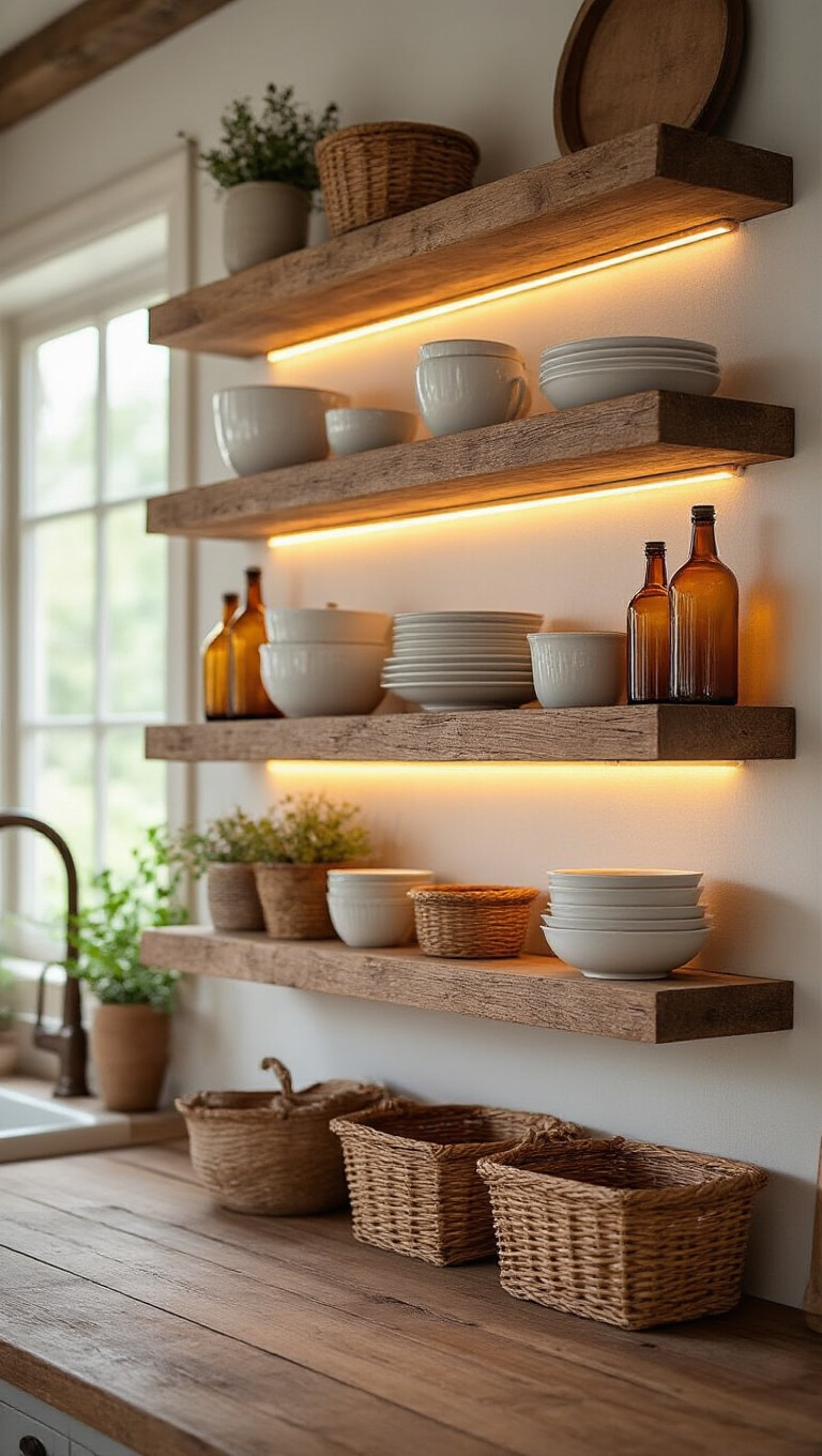 3. Charming Open Shelving