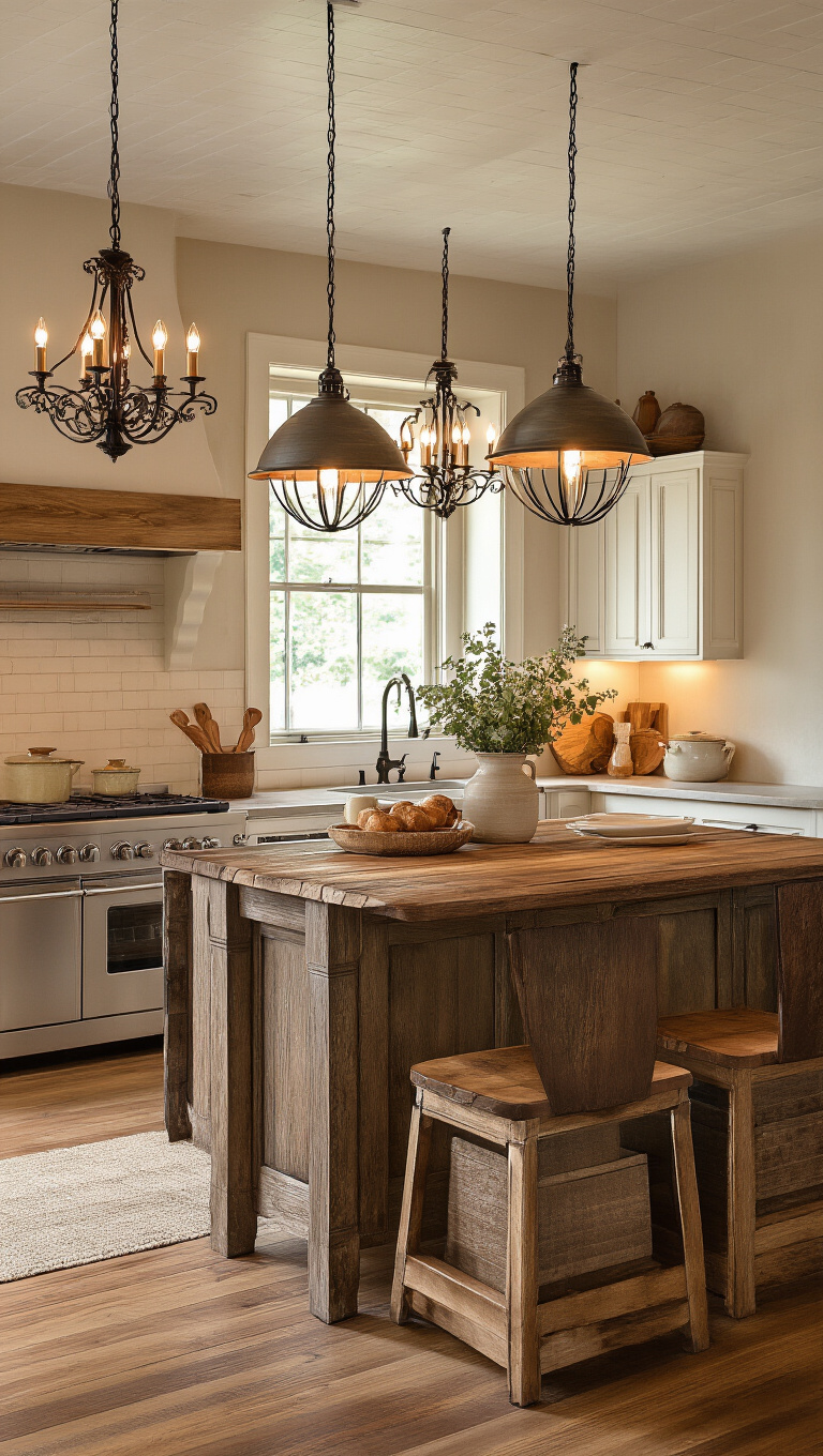 5. Integrate Farmhouse Lighting for a Cozy Glow