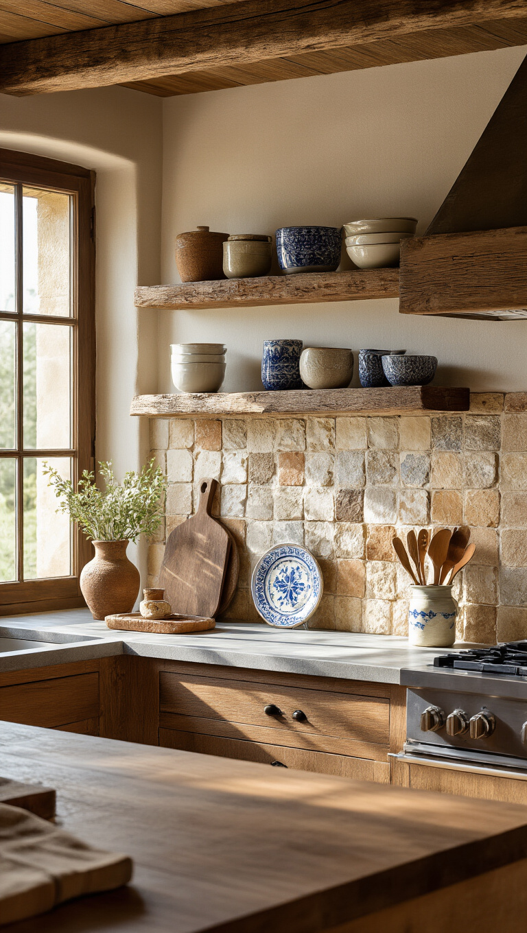 8. Mix and Match with Rustic Backsplashes