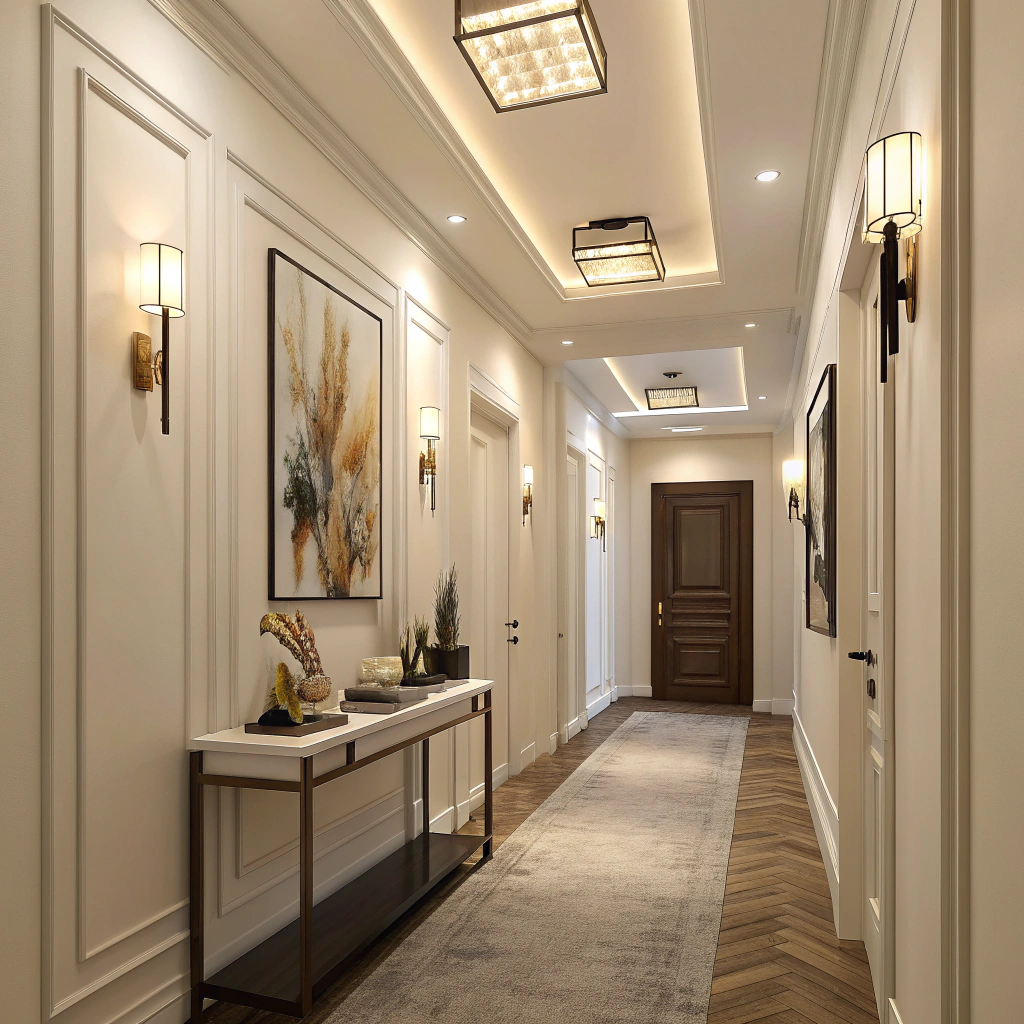 20. Illuminating a Modern Hallway with Thoughtful Lighting