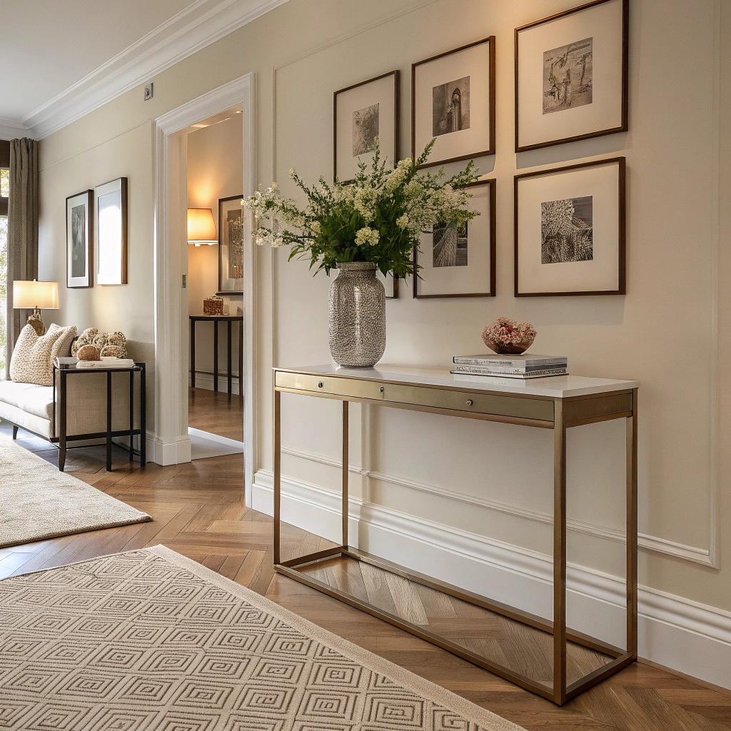 8. Create Contrast with Textures in a Modern Hallway