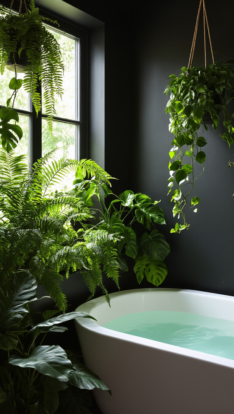 7. Greenery for a Natural Moody Escape