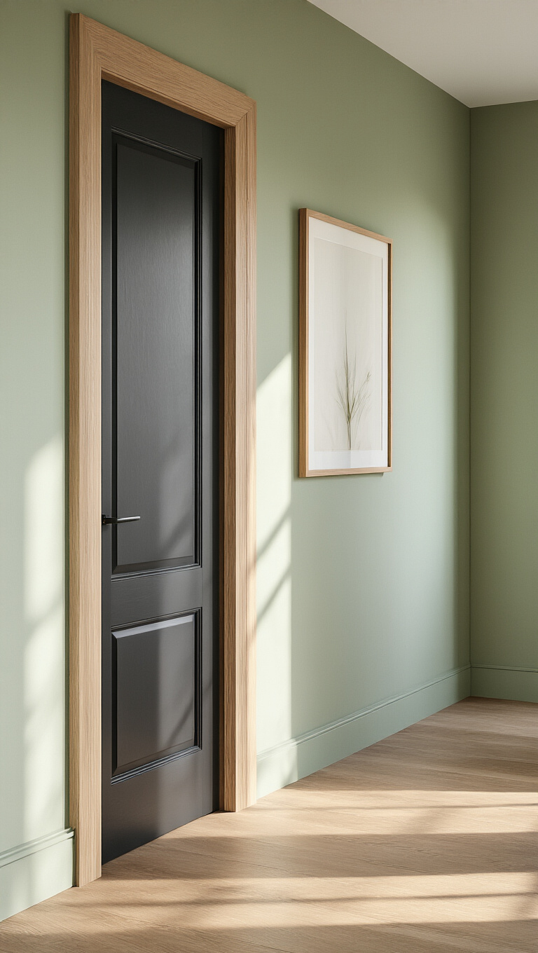 6. Soft Moss Green for a Cozy Hallway Escape