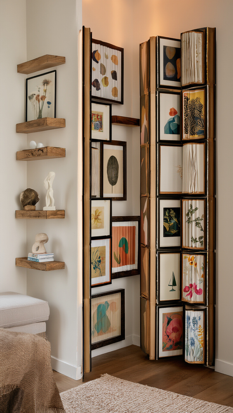 16. Utilize Corner Spaces for a Surprise Gallery