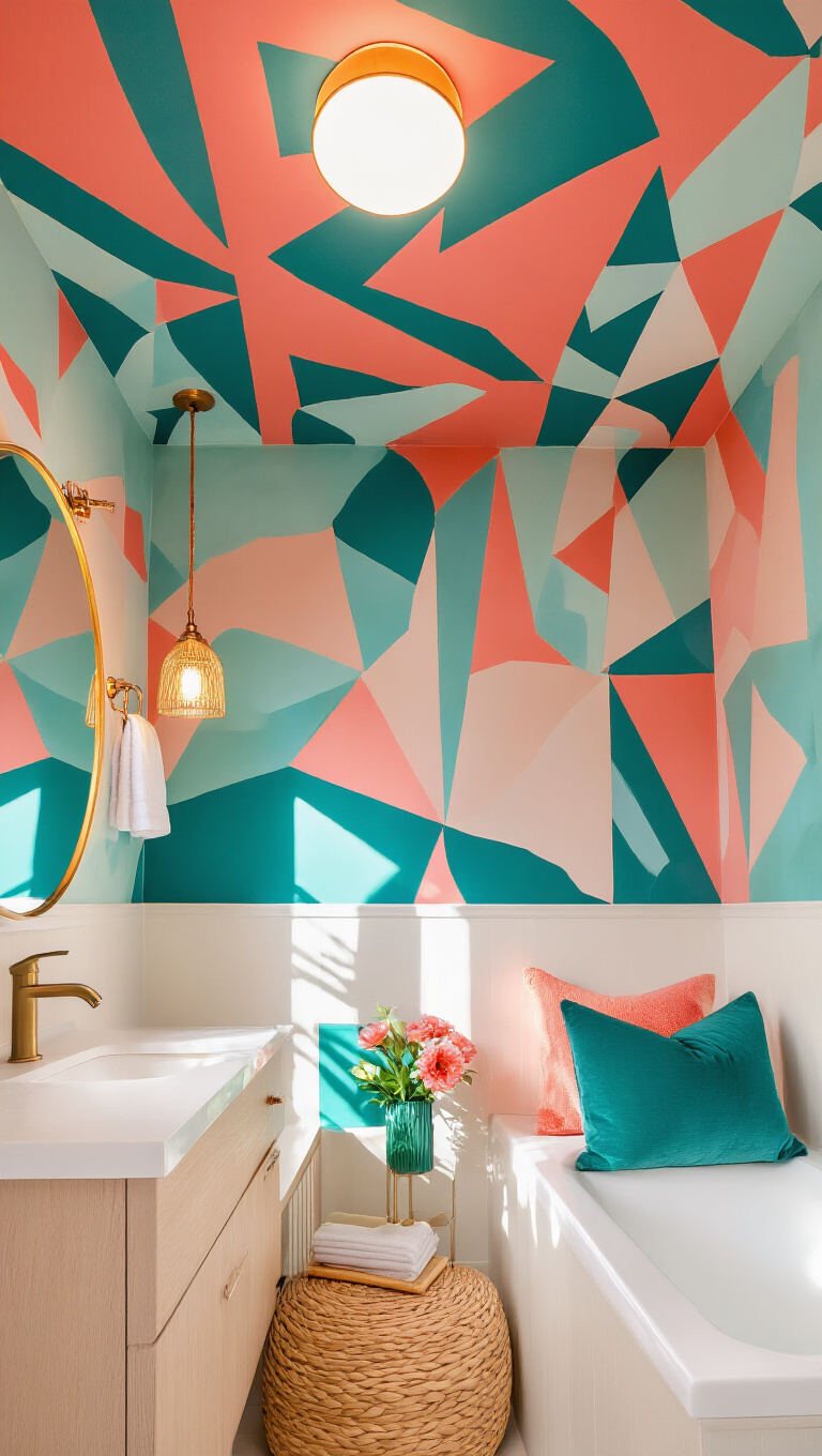 14. Spice Up the Ceiling with Paint or Patterns