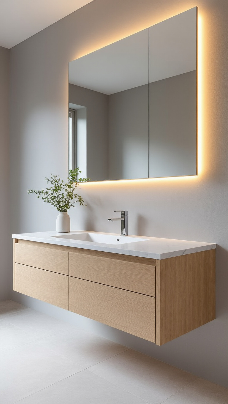 2. Opt for Floating Vanities