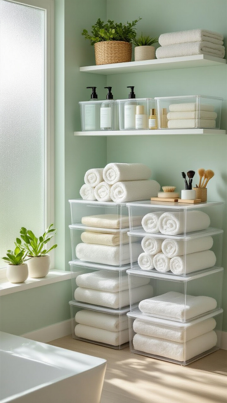 7. Invest in Stackable Bins and Baskets