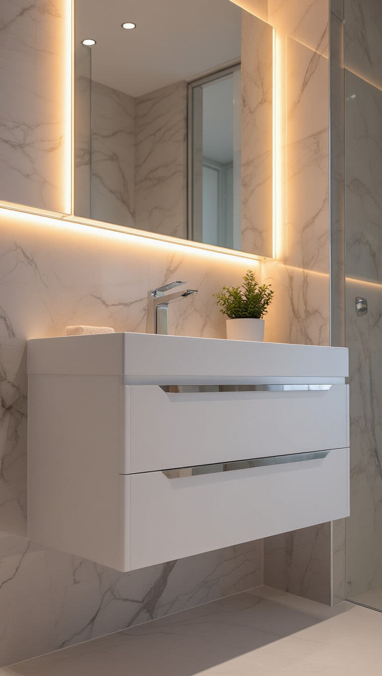 1. Maximize Space with Wall-Mounted Vanities