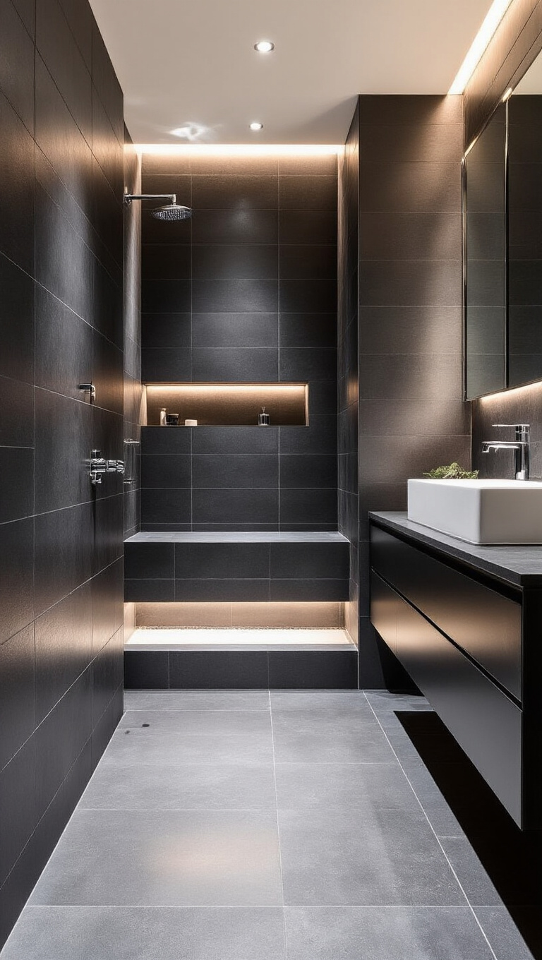 6. Incorporate Dark, Elegant Tiles
