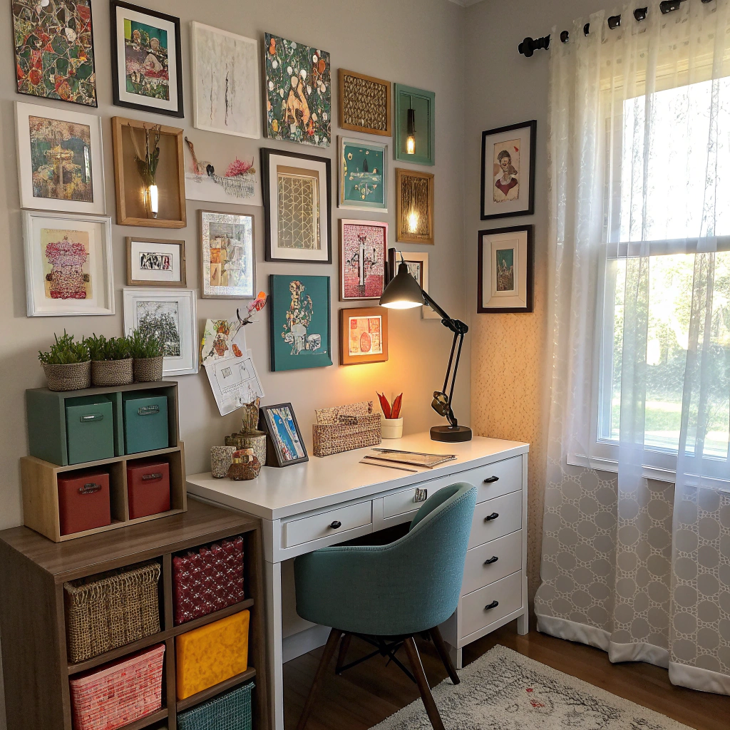 15. Artistic Home Office Decor