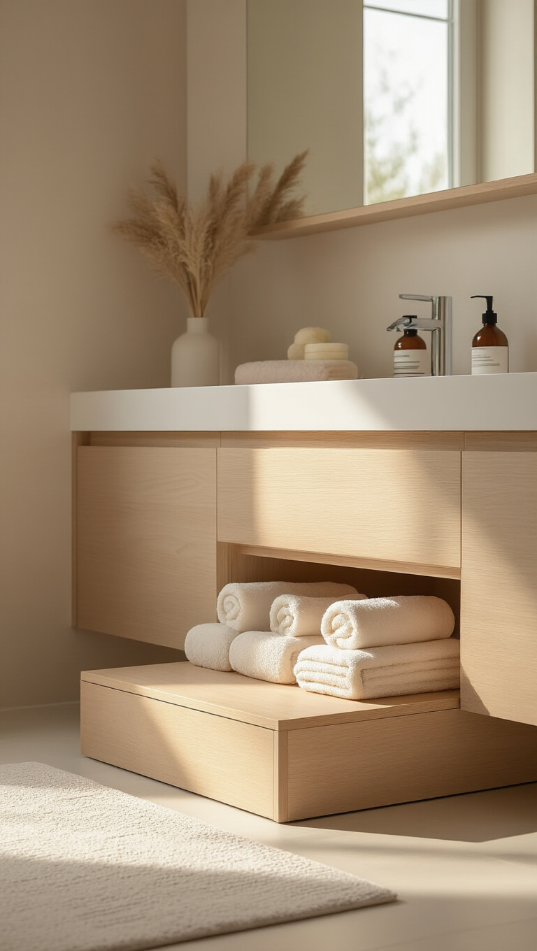 13. Utilize Built-in Step Stools with Storage