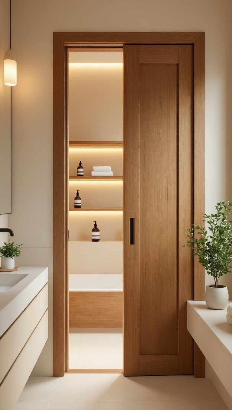 14. Utilize Pocket Doors for Additional Space