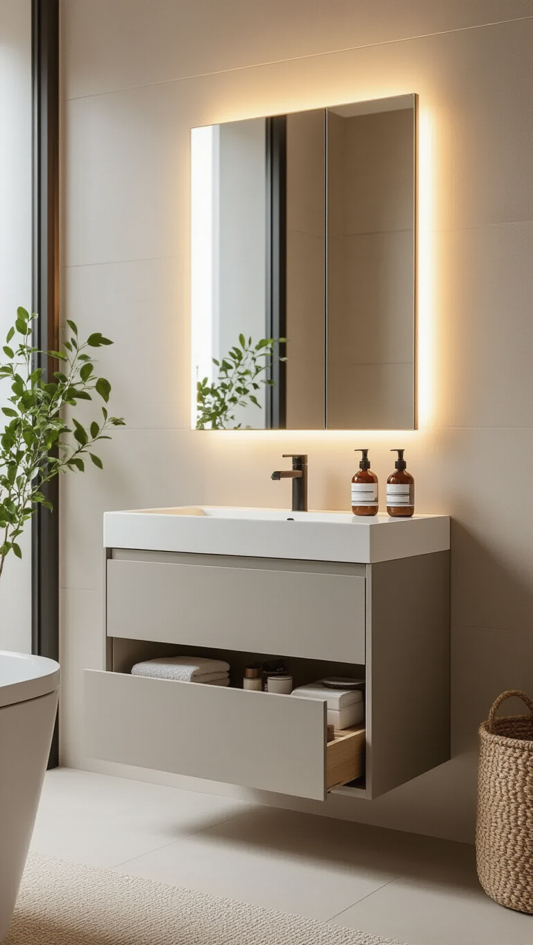 15. Slim Cabinets with Sliding Doors