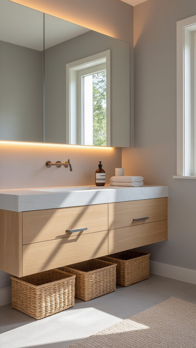 3. Floating Vanities for Streamlined Elegance