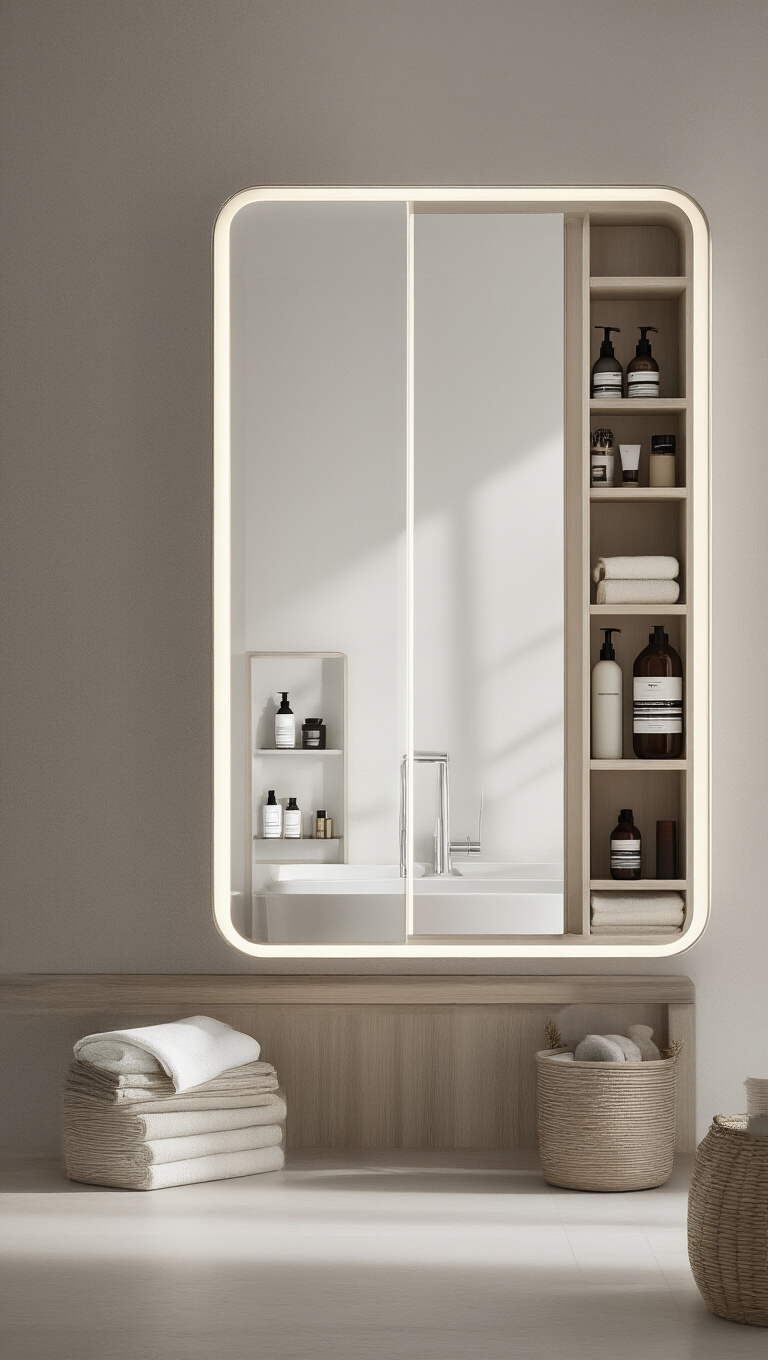 4. Multi-Functional Mirrors with Hidden Storage