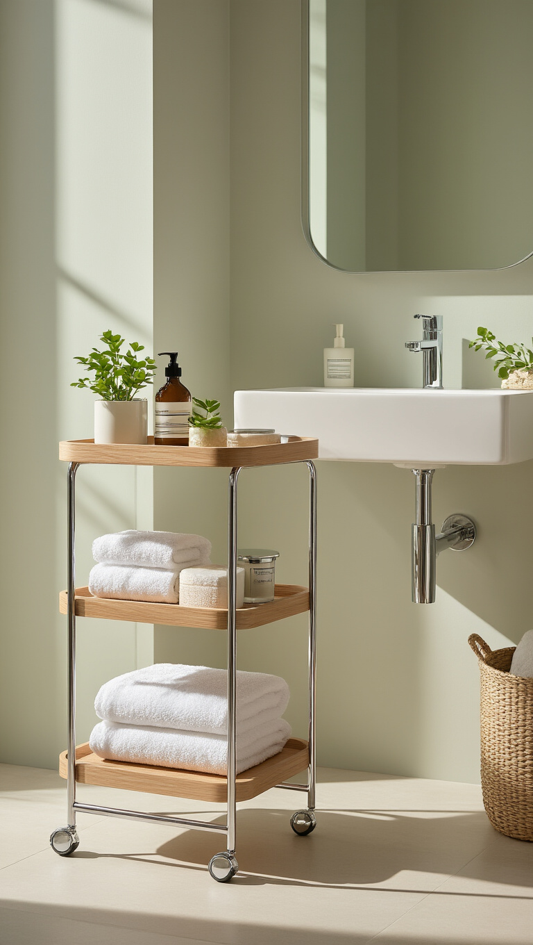 6. Rolling Carts: Mobile Flexibility for Small Spaces