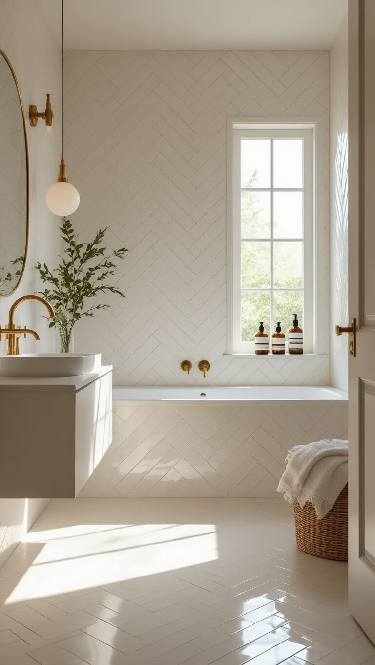 8. Herringbone Harmony for a Classic Touch