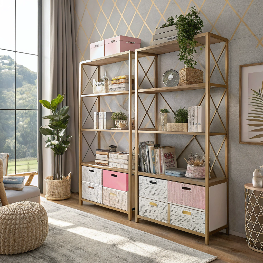 9. Stylish Shelving Solutions