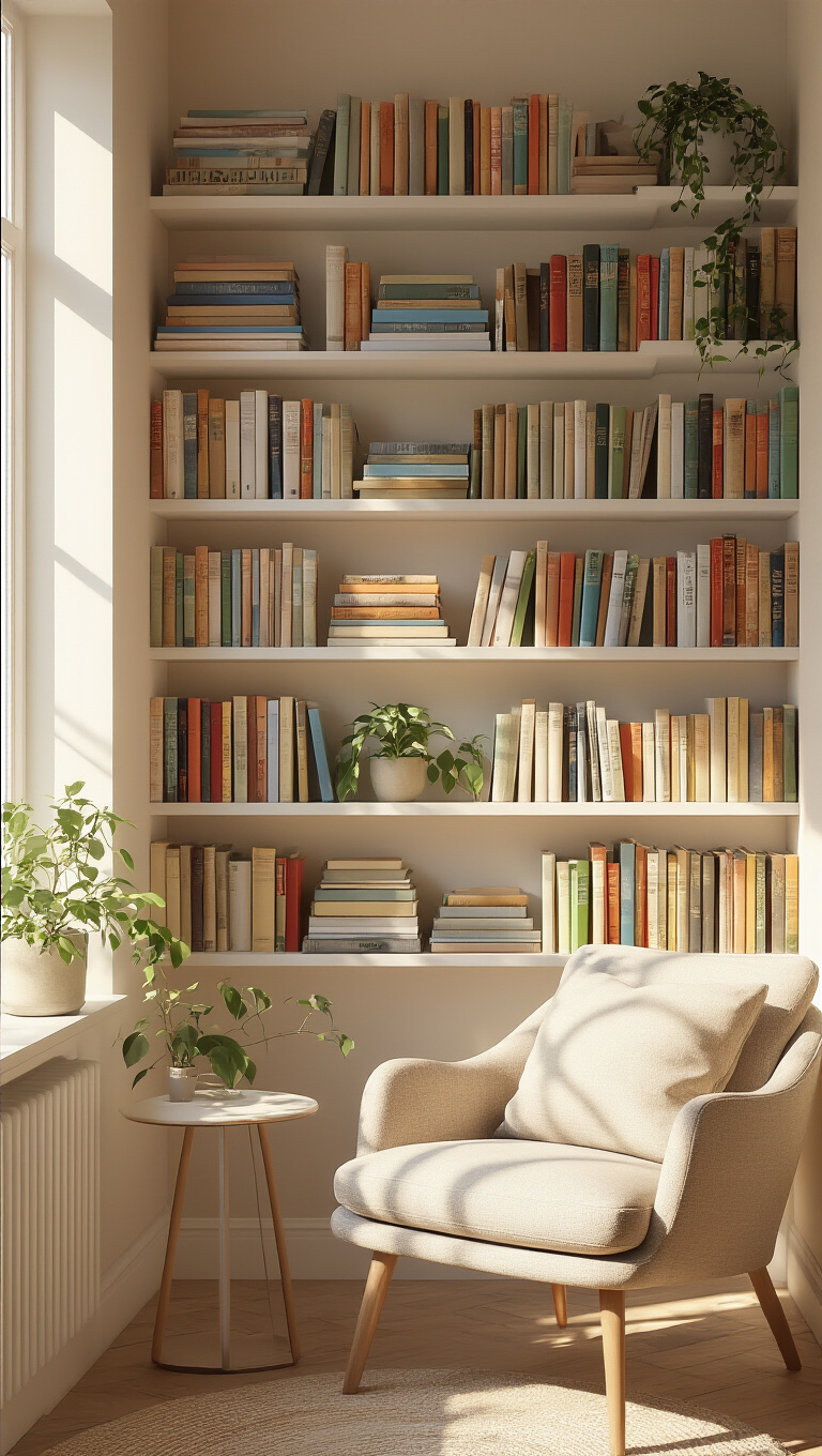 10. Serenity Station: Bedroom Library with Open Shelves
