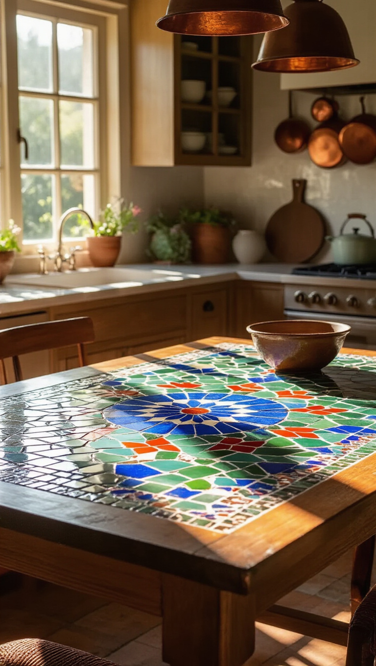 12. Eclectic Elegance with Mosaic Inlay