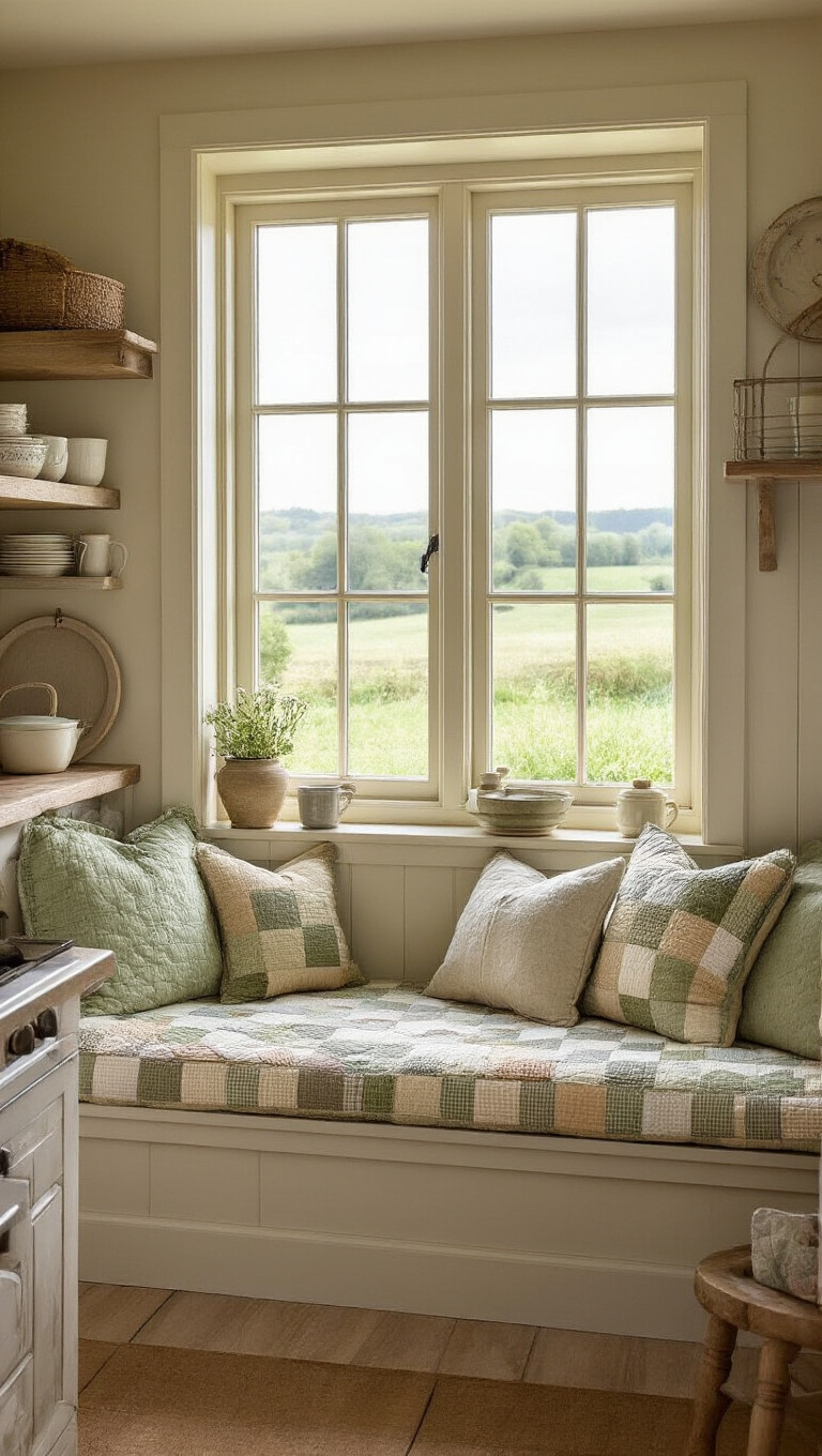 12. Cozy Up with Farmhouse Window Seating