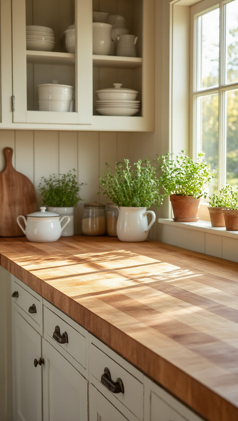 6. Bring Warmth with Butcher Block Countertops
