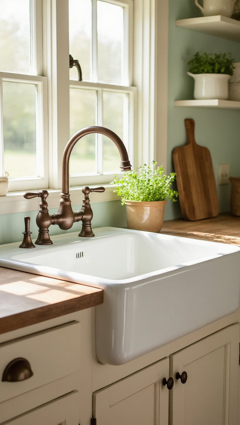 8. Install a Farmhouse Sink with Apron Front