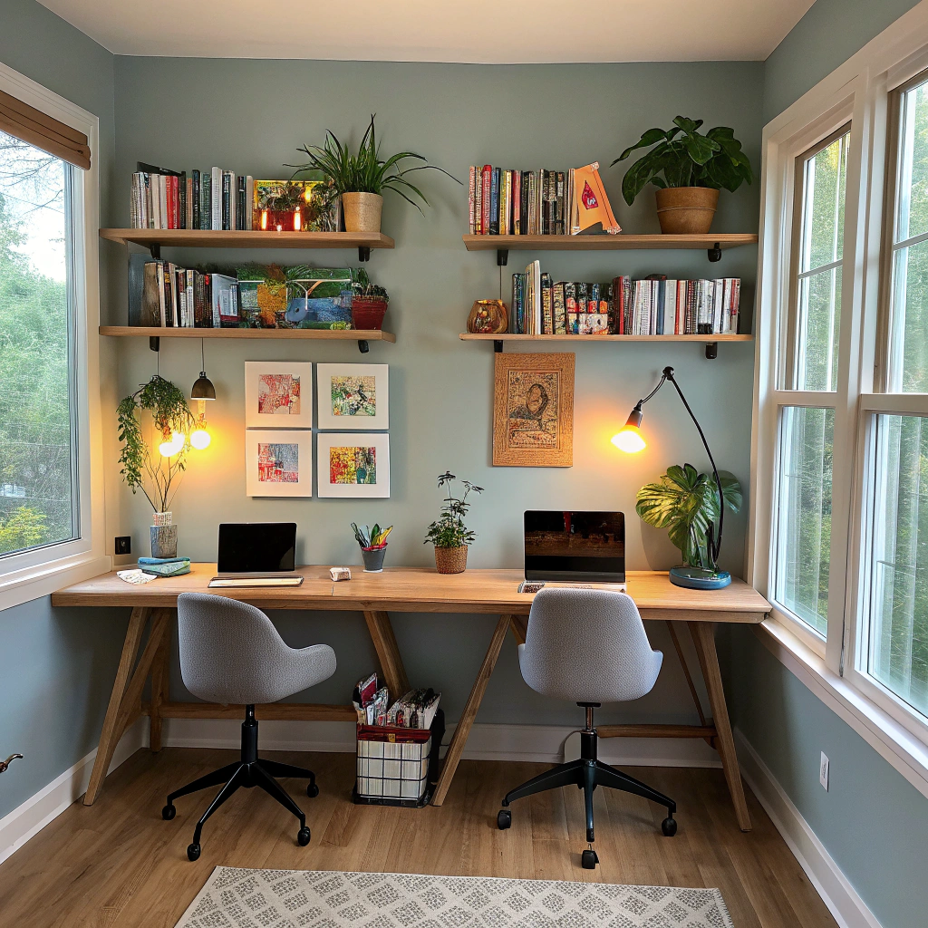 4. The Versatile Two Standing Desk Home Office Setup