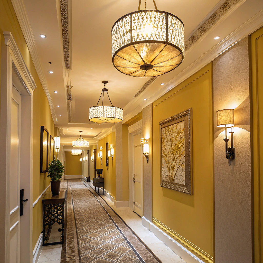 11. Illuminate with Yellow Hallway Lighting