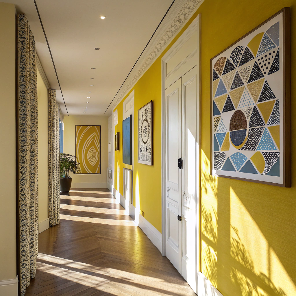 12. Brighten Up with Geometric Art Decor