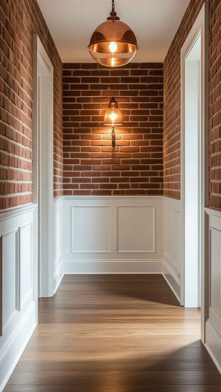 15. Rustic Charm with Brick and White Balance