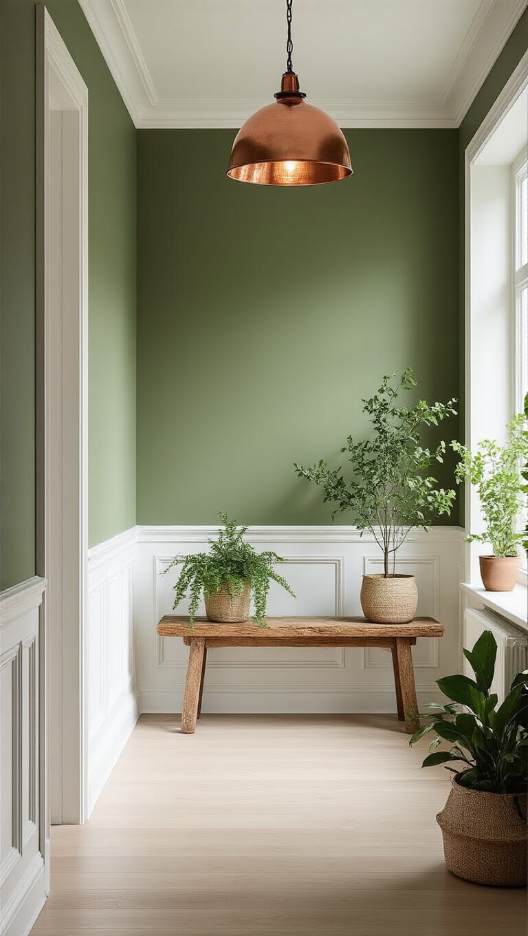 3. Harmonizing Earthy Green with Timeless White