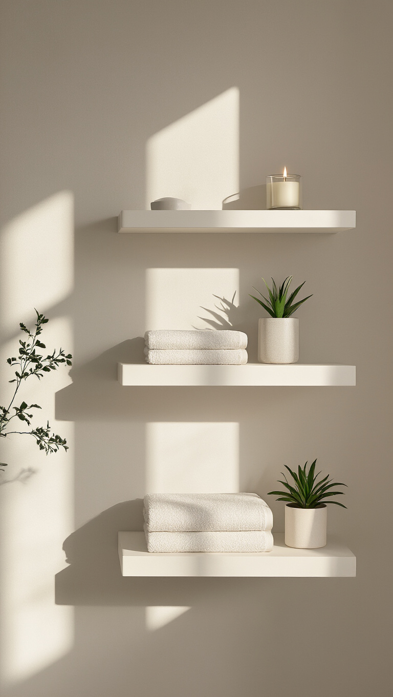 11. Swap Out Bulky Storage for Minimalist Floating Shelves