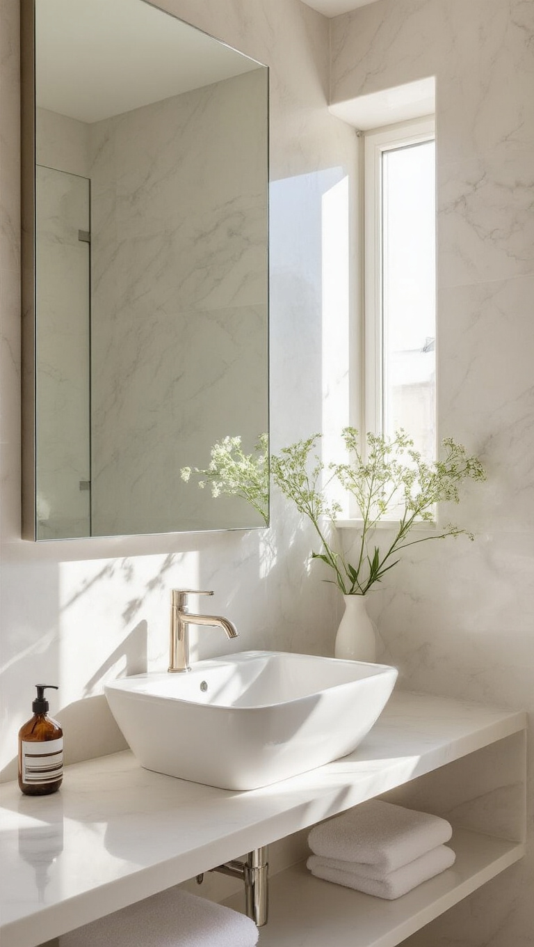 5. Brighten with a Large Mirror